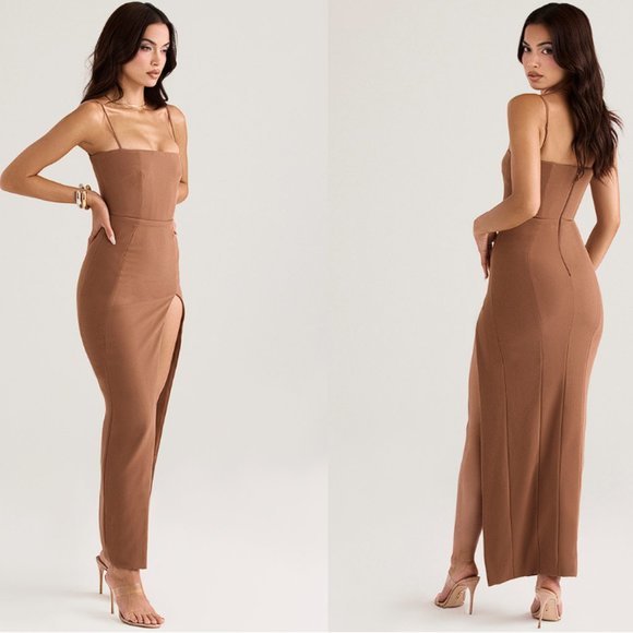 House of CB Dresses House Of Cb Jaida Toast Corset Maxi Dress Nwot